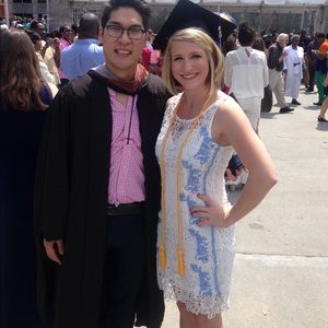 Francescas white and blue lace dress